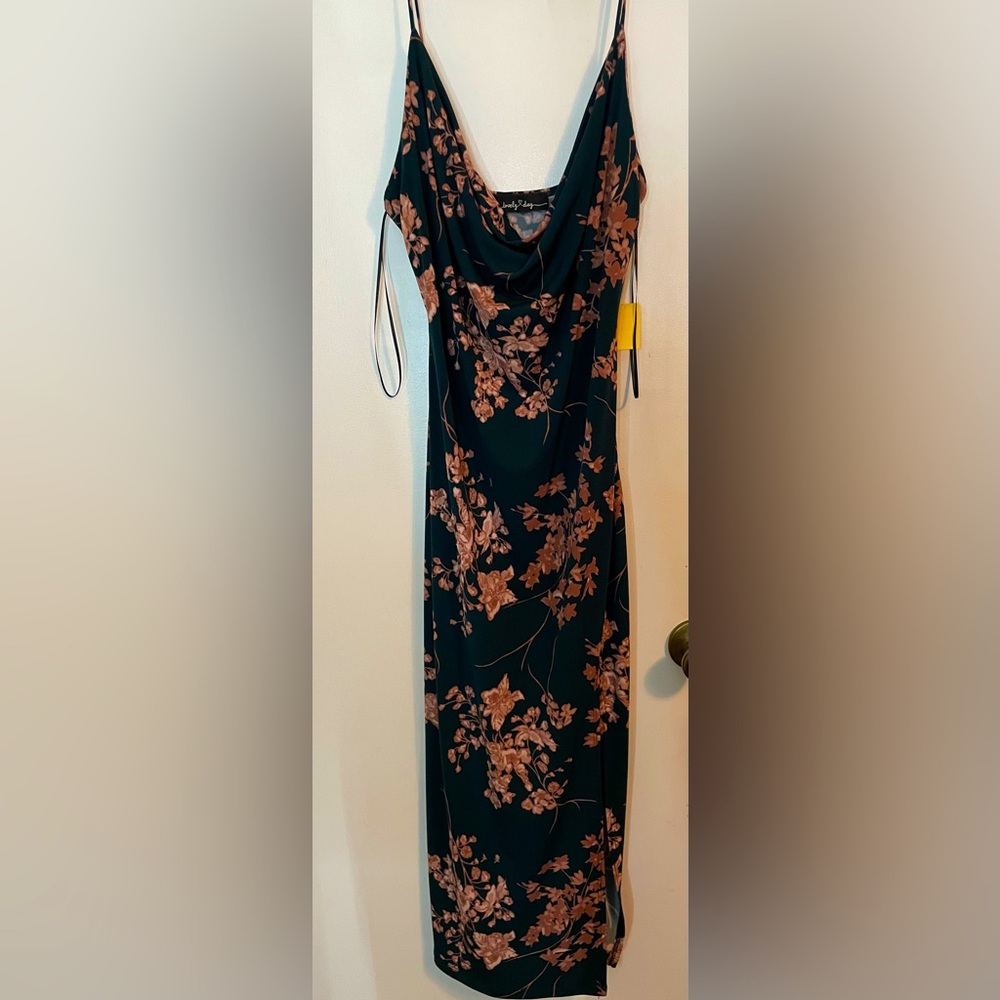 New long turquoise floral dress